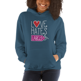 Love Hates Labels (Unisex Dark Hoodies)