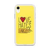 Love Hates Labels (Yellow iPhone Case)