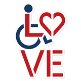 LOVE (for the Special Needs Community) 2 Color Stacked Design Sticker