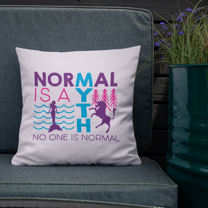 pillow normal is a myth mermaid unicorn peer pressure popularity disability special needs awareness inclusivity acceptance