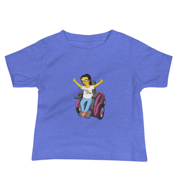 baby shirt Not All Actor Use Stairs yellow cartoon Raising Dion Esperanza Netflix Sammi Haney ableism disability rights inclusion wheelchair actors disabilities actress