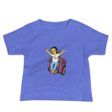 baby shirt Not All Actor Use Stairs yellow cartoon Raising Dion Esperanza Netflix Sammi Haney ableism disability rights inclusion wheelchair actors disabilities actress