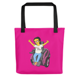 tote bag Not All Actor Use Stairs yellow cartoon Raising Dion Esperanza Netflix Sammi Haney ableism disability rights inclusion wheelchair actors disabilities actress