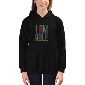Kid's hoodie I am Able abled ability abilities differently abled differently-abled able-bodied disabilities people disability disabled wheelchair