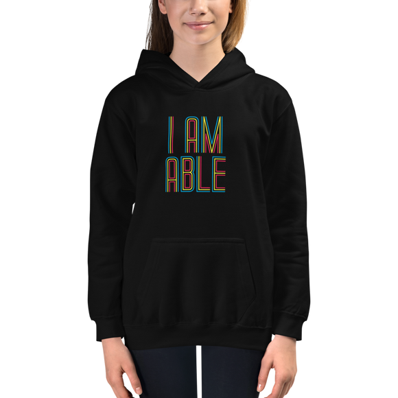 Kid's hoodie I am Able abled ability abilities differently abled differently-abled able-bodied disabilities people disability disabled wheelchair