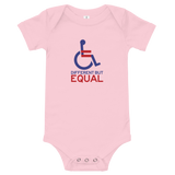 Different but Equal (Disability Equality Logo) Baby Onesie Light Colors