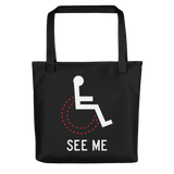 tote bag see me not my disability wheelchair inclusion inclusivity acceptance special needs awareness diversity