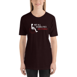 Not All Disabilities are Visible (Unisex Shirt, Design 2 Dark Colors)