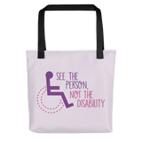 tote bag see the person not the disability wheelchair inclusion inclusivity acceptance special needs awareness diversity