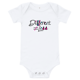 Different Does Not Equal Less (As Seen on Netflix's Raising Dion) Baby Onesie Pink/White