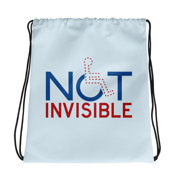 drawstring bag not invisible disabled disability special needs visible awareness diversity wheelchair inclusion inclusivity impaired acceptance
