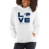 Love Sees No Limits (Halftone Stacked Design, Hoodie)