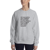 Bill Doesn't Give Parenting or Medical Advice (Special Needs Parent Sweatshirt)