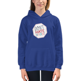 kid's hoodie Don’t hate different stop inclusiveness discrimination prejudice ableism disability special needs awareness diversity inclusion acceptance