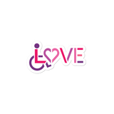 sticker showing love for the special needs community heart disability wheelchair diversity awareness acceptance disabilities inclusivity inclusion