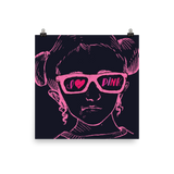 I Love Pink (Esperanza - Raising Dion) Pink on Navy Poster