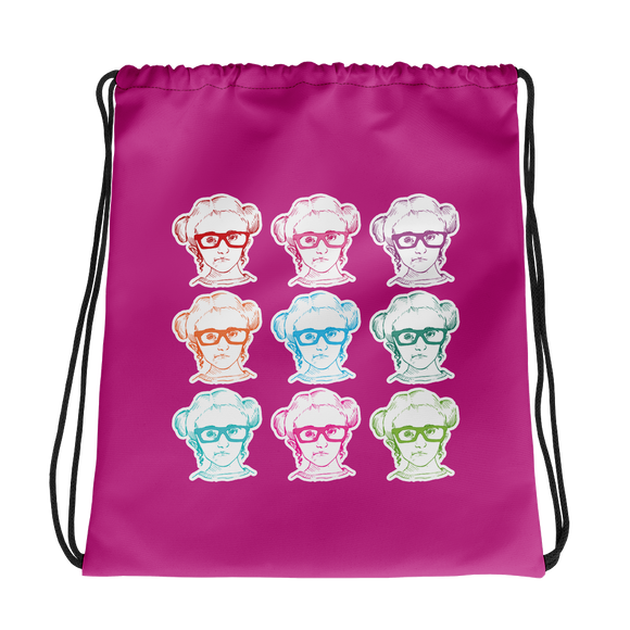 drawstring bag 9 Different Colored Faces of Sammi Haney Esperanza Netflix Raising Dion fan sassy wheelchair pink glasses disability osteogenesis imperfecta OI