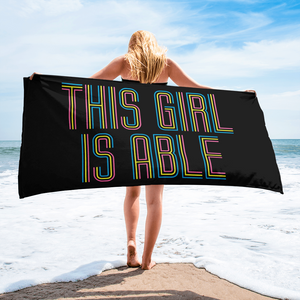 beach towel This Girl is Able abled ability abilities differently abled able-bodied disabilities girl power disability disabled wheelchair