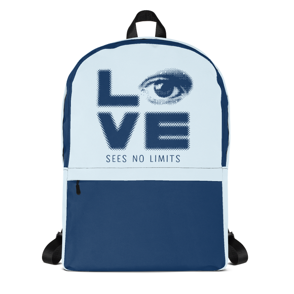backpack school love sees no limits halftone eye luv heart disability special needs expectations future