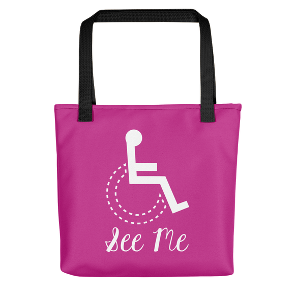 tote bag see me not my disability wheelchair inclusion inclusivity acceptance special needs awareness diversity