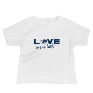 baby Shirt love sees no limits halftone eye luv heart disability special needs expectations future