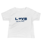 baby Shirt love sees no limits halftone eye luv heart disability special needs expectations future