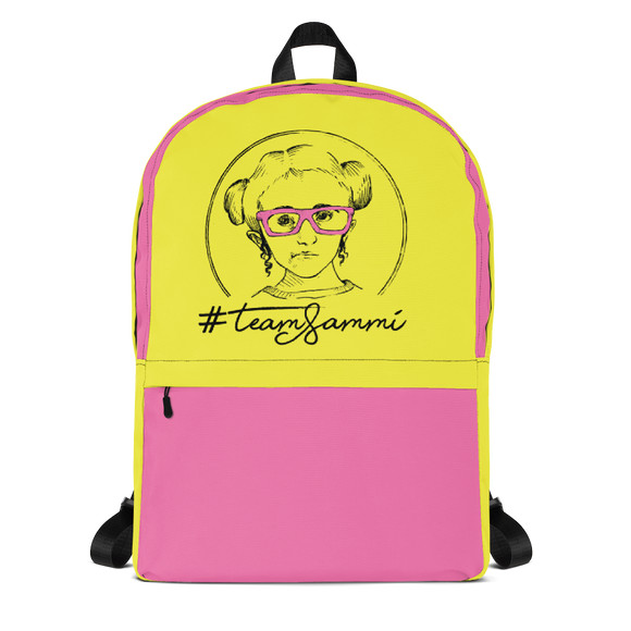 school backpack #teamsammi, #sammihaney Raising Dion Esperanza Netflix Sammi Haney fan wheelchair pink glasses disability osteogenesis imperfecta OI