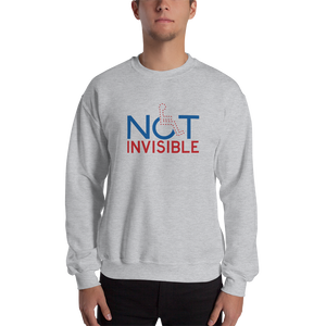 sweatshirt not invisible disabled disability special needs visible awareness diversity wheelchair inclusion inclusivity impaired acceptance