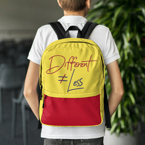 Different Does Not Equal Less (Original Clean Design) Backpack