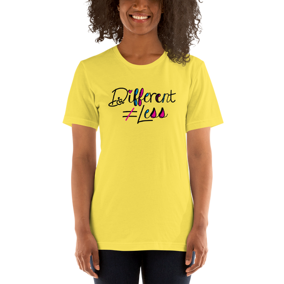 Shirt Different Does Not Equal Less Netflix Raising Dion Esperanza Sammi Haney #DDNEL disability inclusion wheelchair awareness