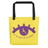 See the Person, Not the Disability (Eyelash Design) Yellow Tote Bag