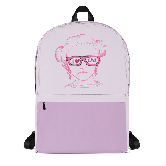 backpack school I love Pink pink glasses love luv heart Raising Dion Esperanza fan Netflix Sammi Haney