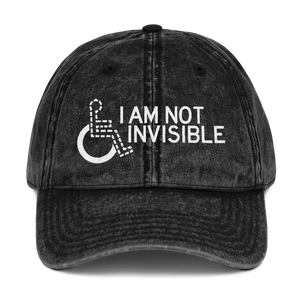 hat cap not invisible disabled disability special needs visible awareness diversity wheelchair inclusion inclusivity impaired acceptance