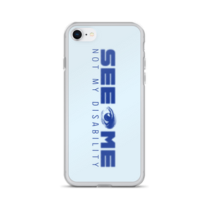 See Me Not My Disability (Halftone) Blue iPhone Case