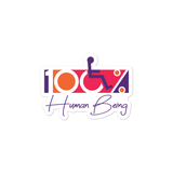 sticker 100% Human Being disabled handicapped disability special needs awareness inclusivity acceptance activism