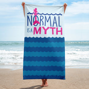 beach towel normal is a myth mermaid peer pressure popularity disability special needs awareness inclusivity acceptance