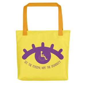 tote bag see the person not the disability wheelchair inclusion inclusivity acceptance special needs awareness diversity