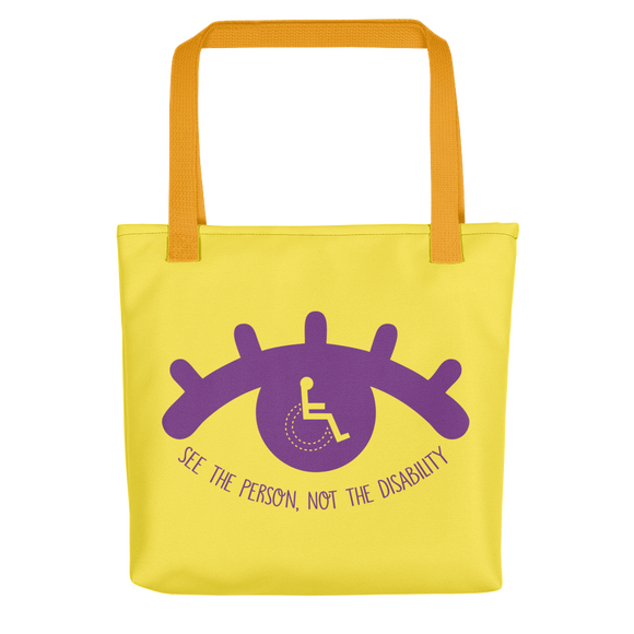 tote bag see the person not the disability wheelchair inclusion inclusivity acceptance special needs awareness diversity