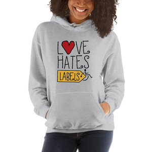 hoodie Love Hates Labels disability special needs awareness diversity wheelchair inclusion inclusivity acceptance