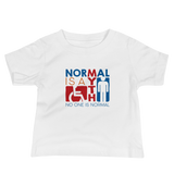 Baby Shirt Normal is a myth sign icons people disabled handicapped able-bodied non-disabled popularity disability special needs