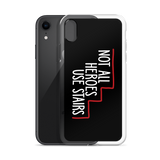 Not All Heroes Use Stairs (Black iPhone Case)