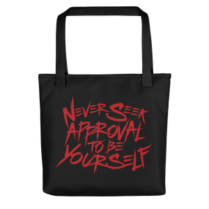 Tote Bag never seek approval for being yourself peer pressure bullying acceptance popularity inclusivity teenagers self-image insecurity positive self-esteem different