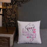 Pillow I love this strong little girl Sammi Haney Fan Esperanza Netflix Raising Dion strong little wheelchair pink glasses disability osteogenesis imperfecta