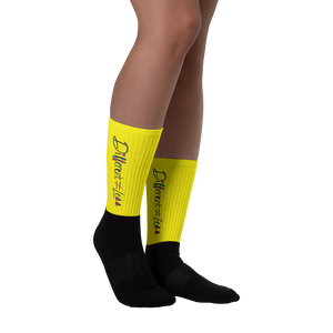 Different Does Not Equal Less (As Seen on Netflix's Raising Dion) Yellow Socks with Digital Glitter