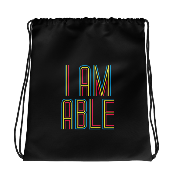 drawstring bag I am Able abled ability abilities differently abled differently-abled able-bodied disabilities people disability disabled wheelchair