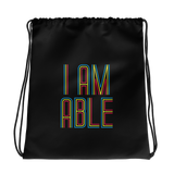 drawstring bag I am Able abled ability abilities differently abled differently-abled able-bodied disabilities people disability disabled wheelchair