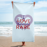 beach towel I Love Someone with a Rare Condition medical disability disabilities awareness inclusion inclusivity diversity genetic disorder