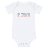 baby onesie babysuit bodysuit see possibilities not disabilities future worry parent parenting disability special needs parent positive encouraging hope