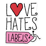 Love Hates Labels Sticker (Pink)