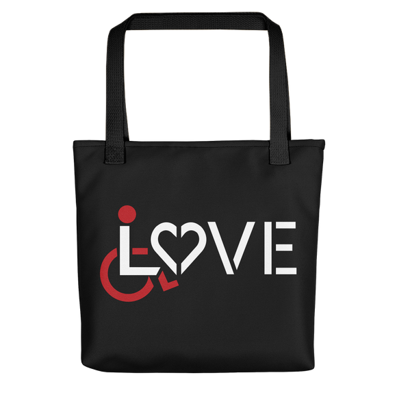 tote bag showing love for the special needs community heart disability wheelchair diversity awareness acceptance disabilities inclusivity inclusion